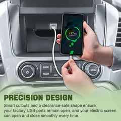 HGWEI center console organizer for Yukon and Suburban neatly stores phones and cards.