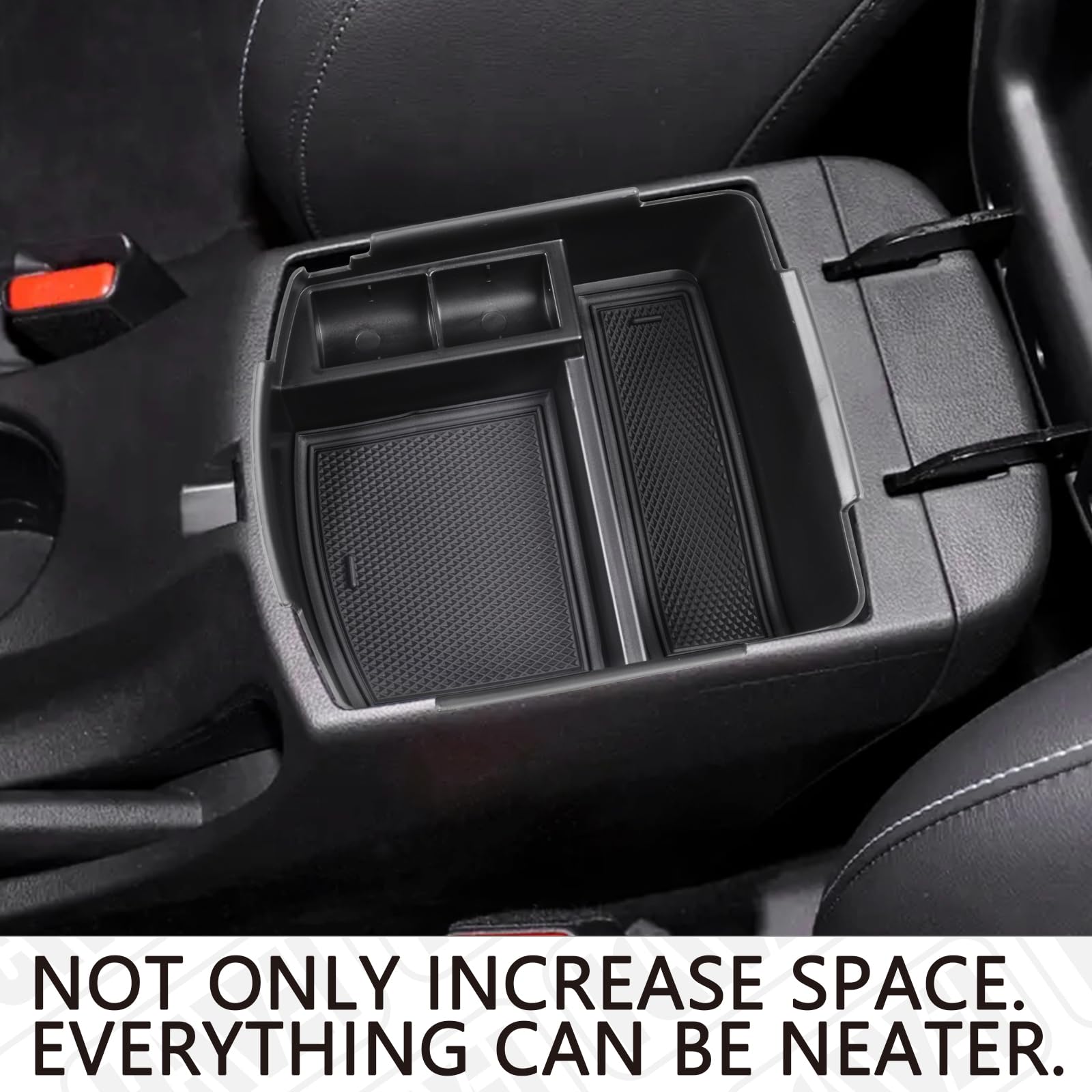 HGWEI compact storage maximizes space in the center console.