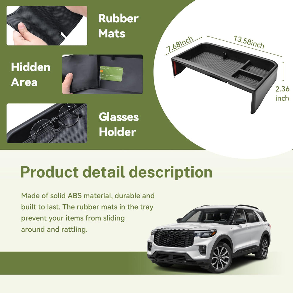 HGWEI dash storage tray ABS plastic finish complements interior styling and durability.