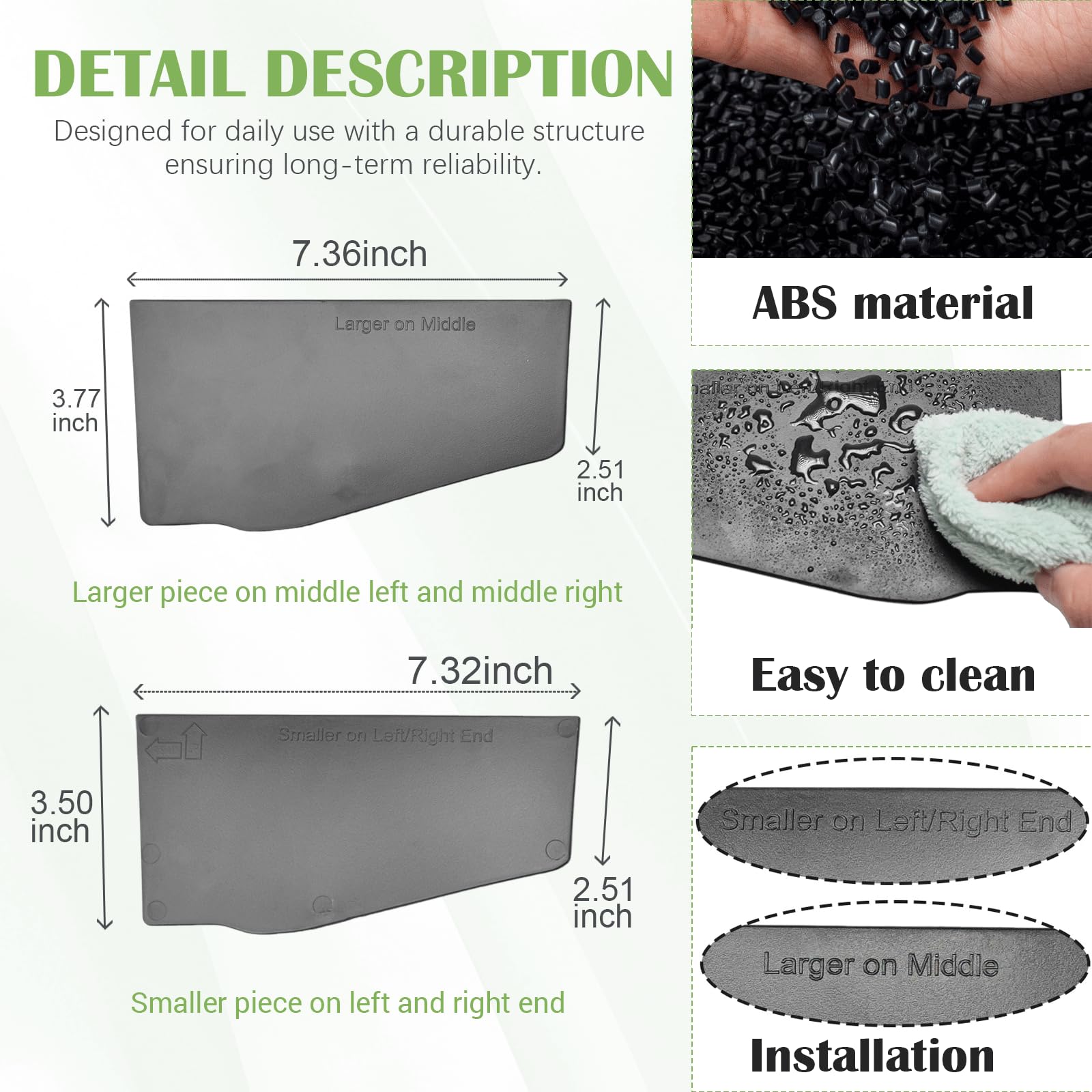 HGWEI black ABS construction close-up; durable truck bed organizer for long-lasting use.