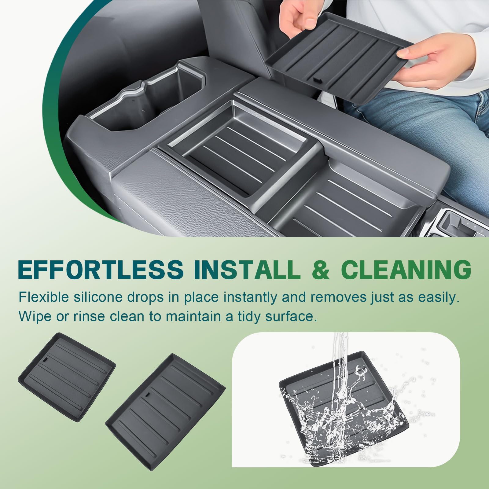 HGWEI matte black interior liner complements Tundra cabin aesthetics.
