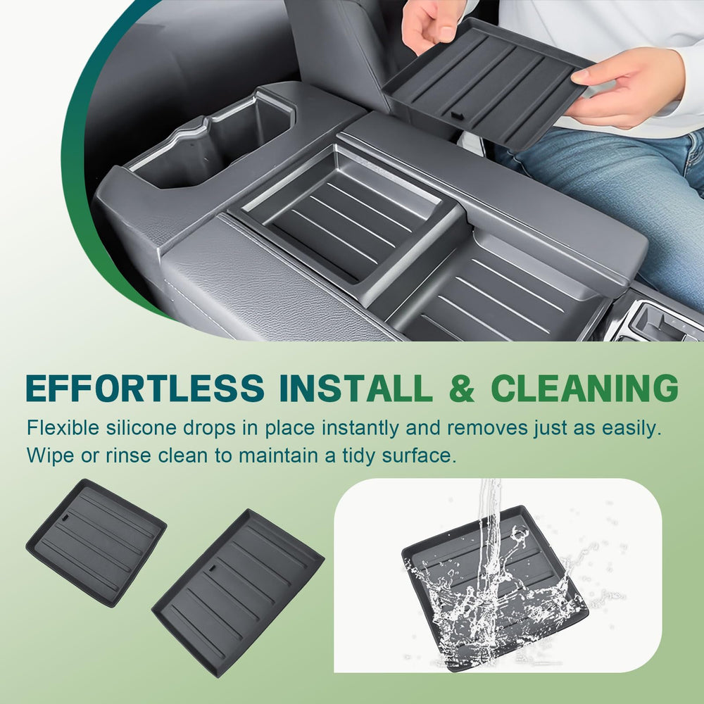 HGWEI matte black interior liner complements Tundra cabin aesthetics.