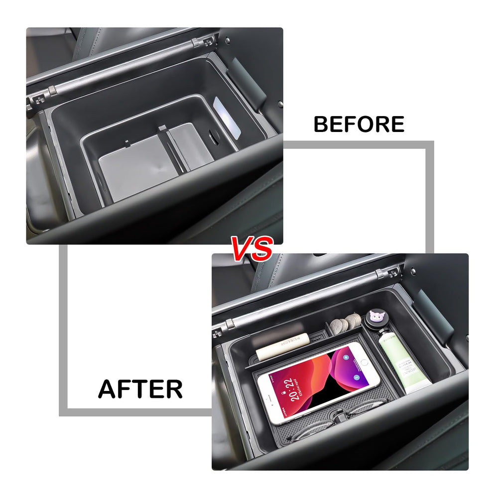 HGWEI Santa Fe tray USB-port alignment enables easy charging access.