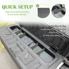 HGWEI installation step shows four dividers sliding into slots for quick setup.