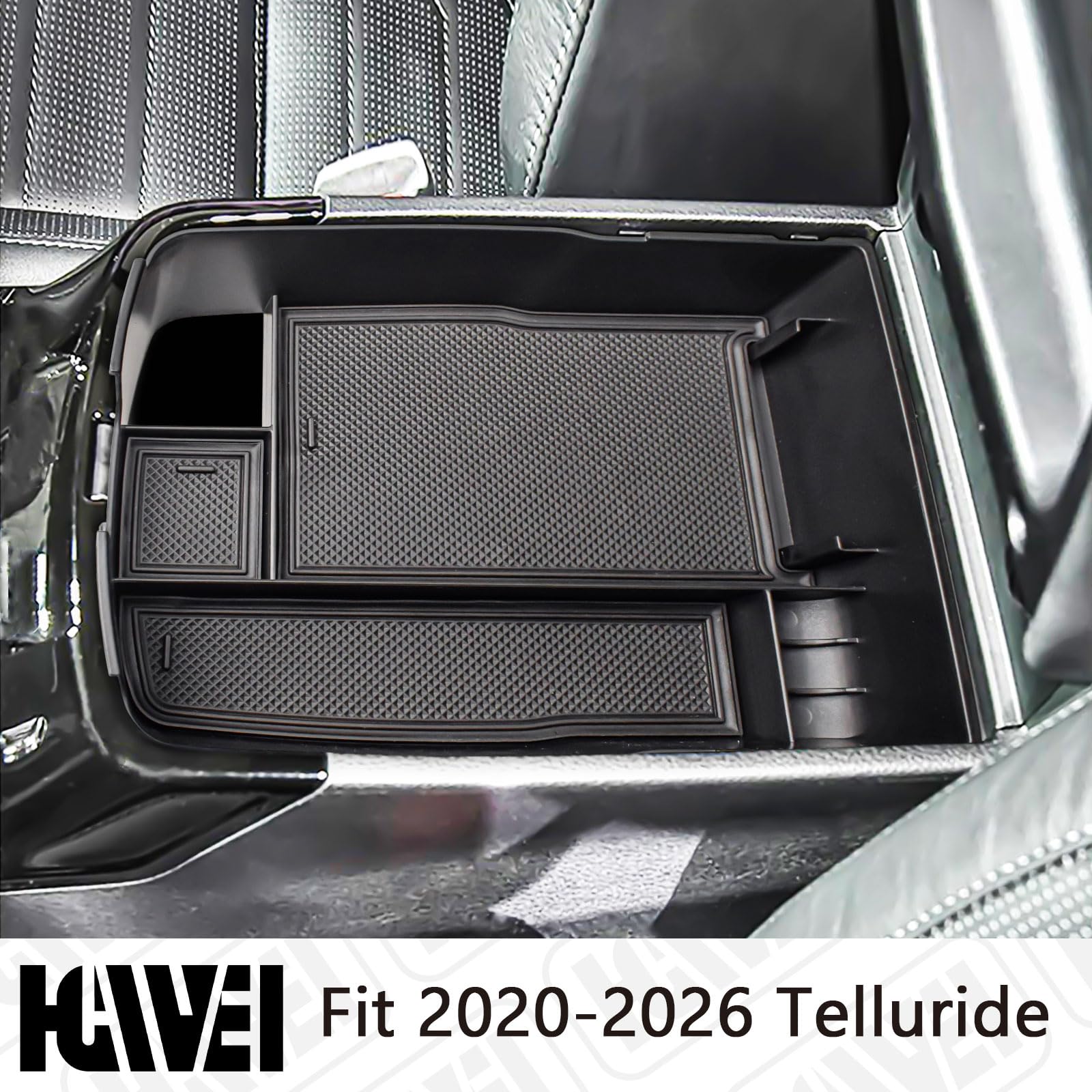 HGWEI tray insert with divided compartments keeps keys, phone, and coins organized.