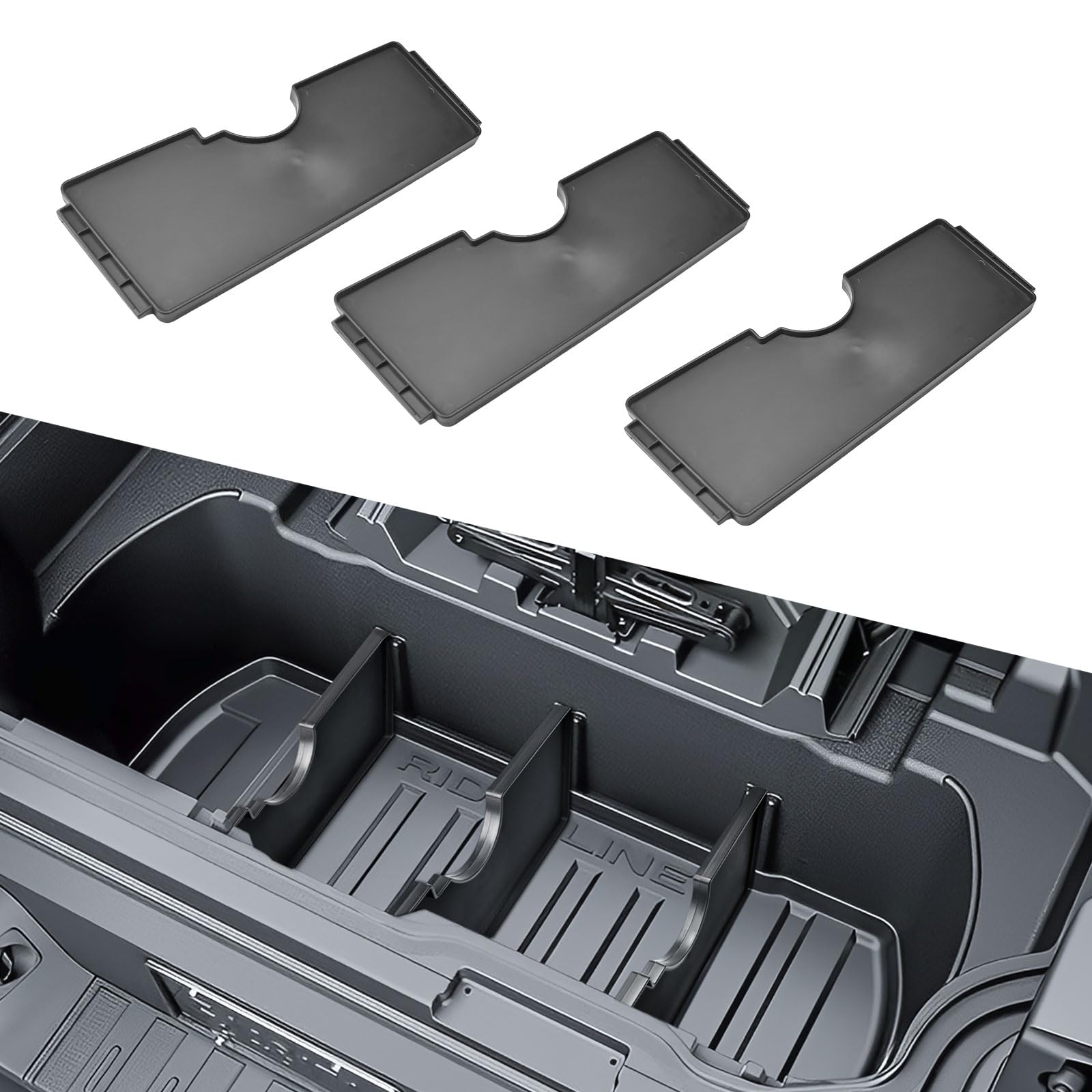 HGWEI trunk in-bed divider set viewed from above for organized cargo.