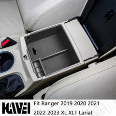 HGWEI two-layer center console design provides quick-access storage.