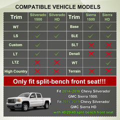 HGWEI center console organizer bench-seat compatible design for Silverado and Sierra