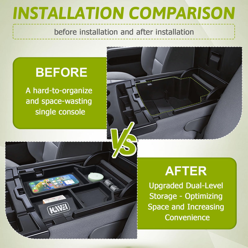 HGWEI center console organizer non-slip mats prevent rattling and keep items in place