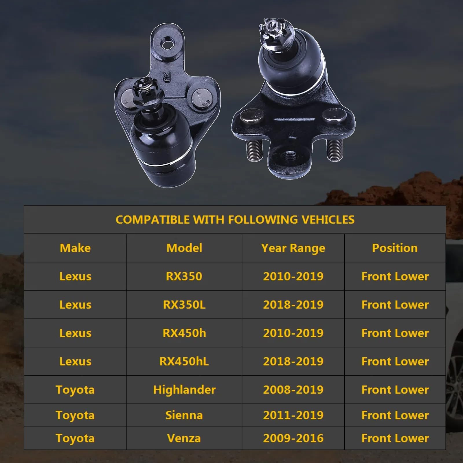 HHCM front lower ball joint kit for Toyota Sienna supports smoother suspension