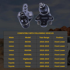 HHCM front lower ball joint kit for Toyota Sienna supports smoother suspension