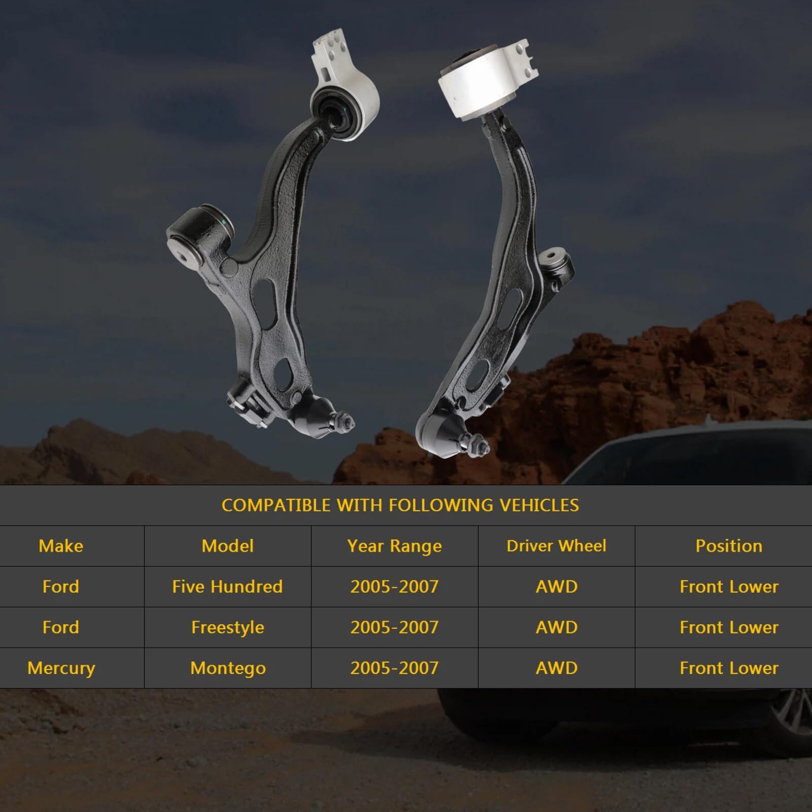 HHCM front right lower control arm with ball joint for Ford AWD supports stable handling