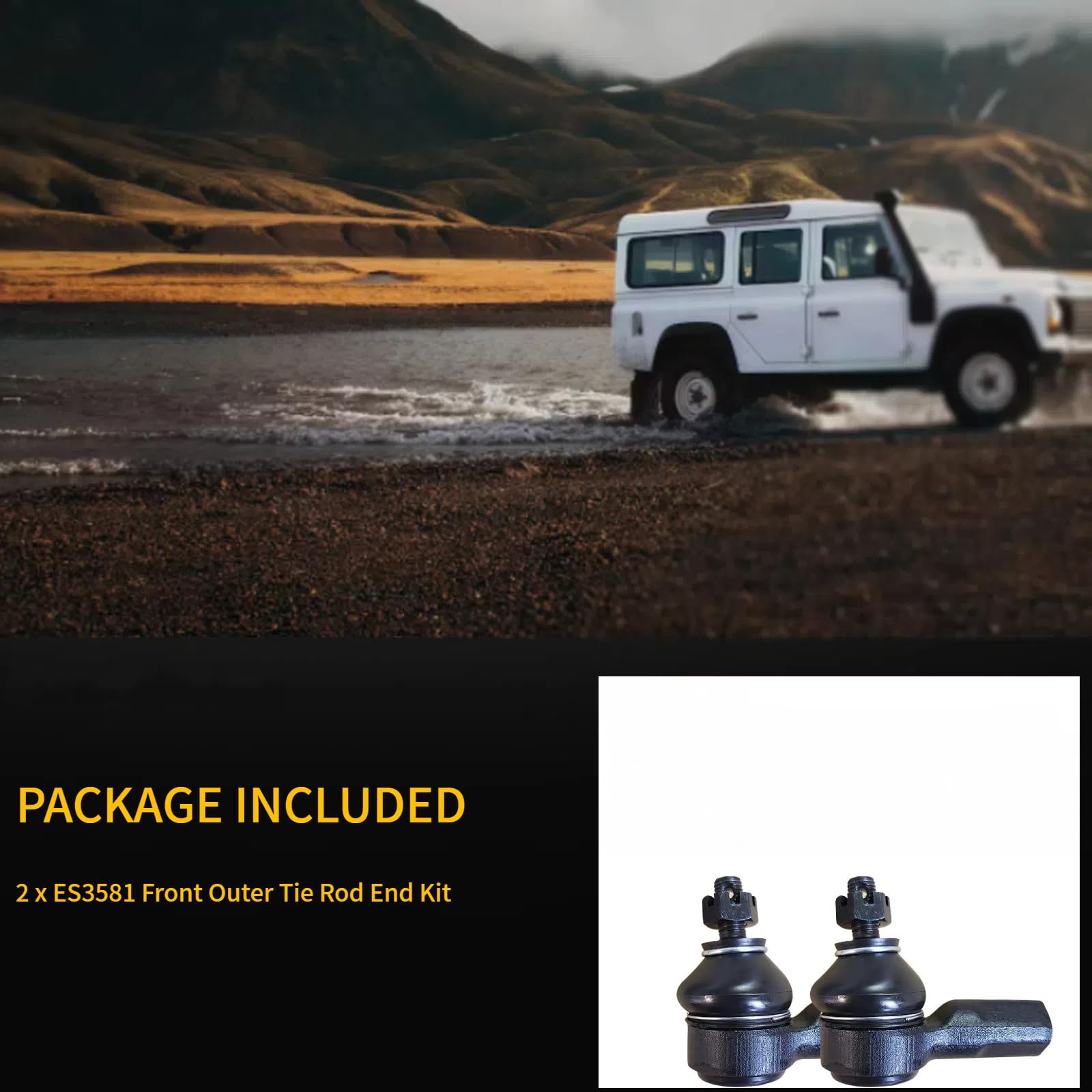 HHCM front outer tie rod end kit installation-ready view for easy mounting.