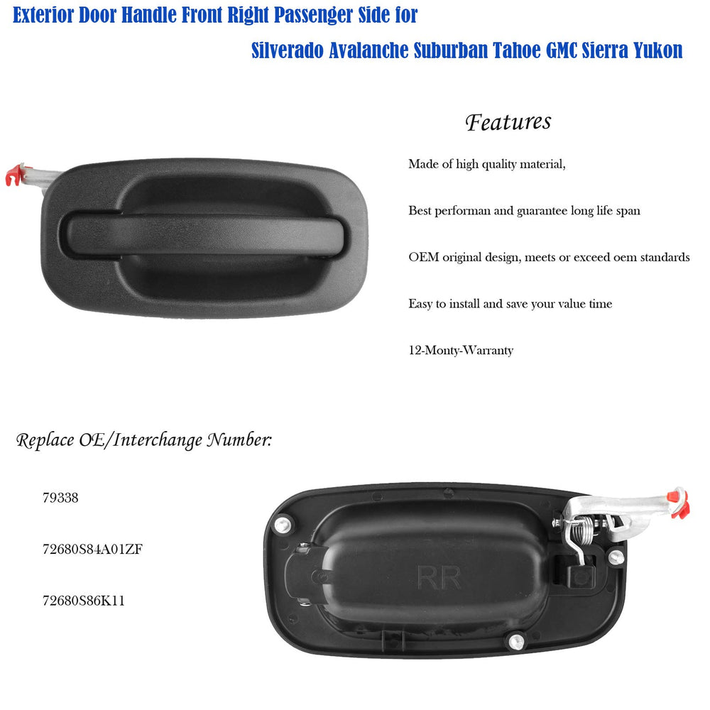 HHCSOP GMC Yukon front-right exterior door handle fits reliably for exterior access