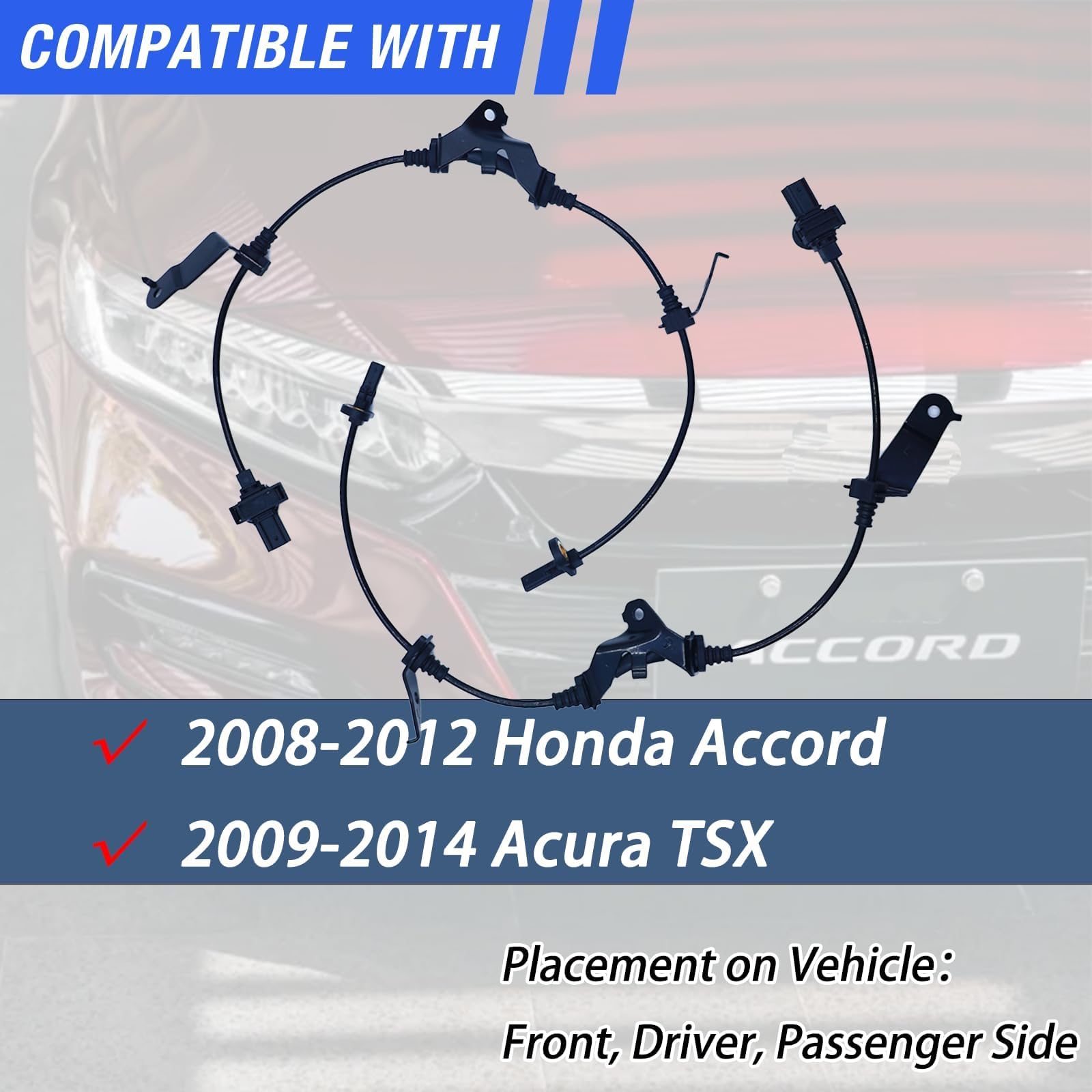 HHGKPVX ABS wheel speed sensor front right for Accord enhances braking precision and control.