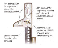 Hi-Lift X-TREME jack with winch-clamp-spreader enabling versatile lifting