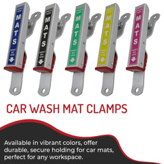 HI-TECH car wash mat clamps grip heavy mats securely during air drying