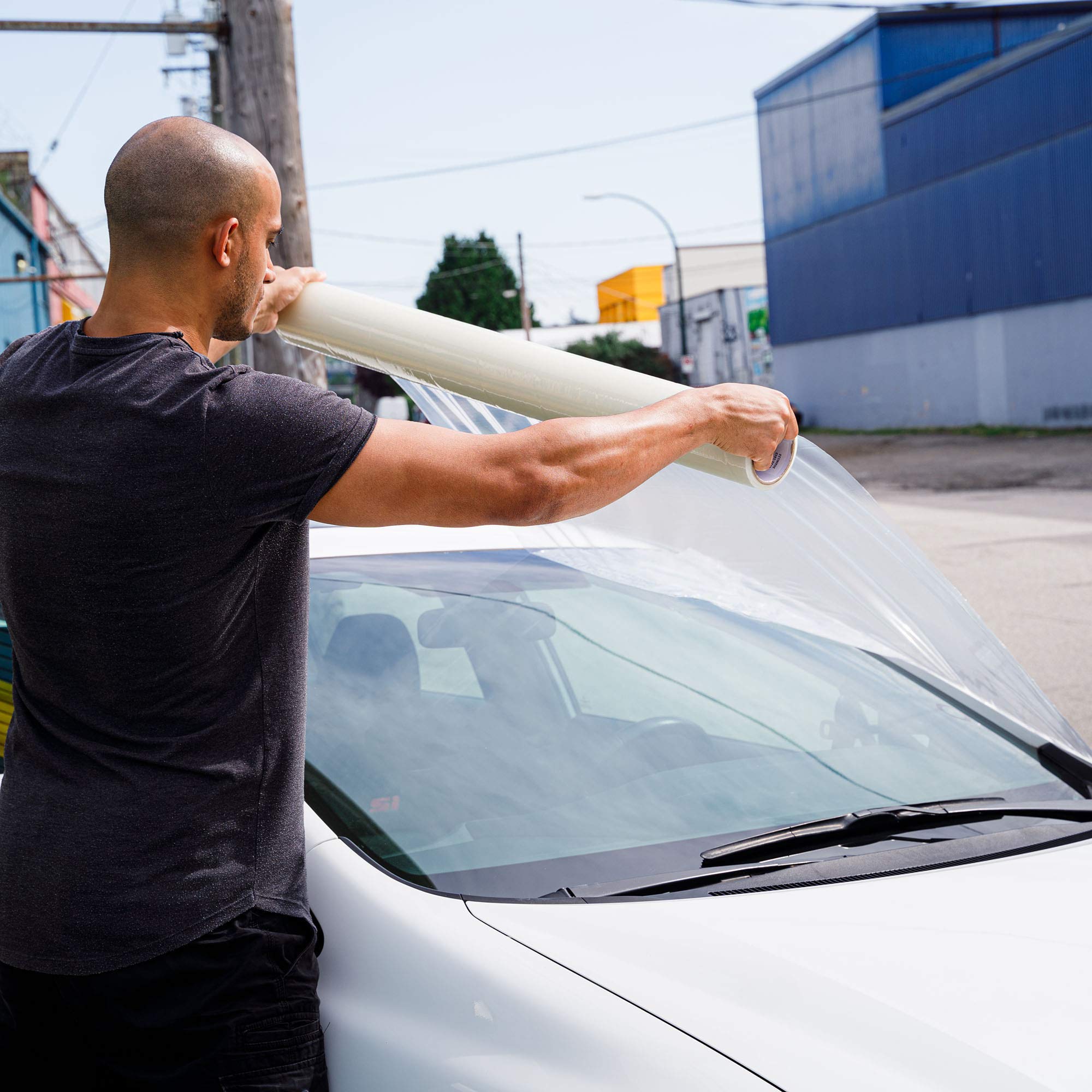 Hi-Tech exterior protection wrap shields bumpers and body seams.