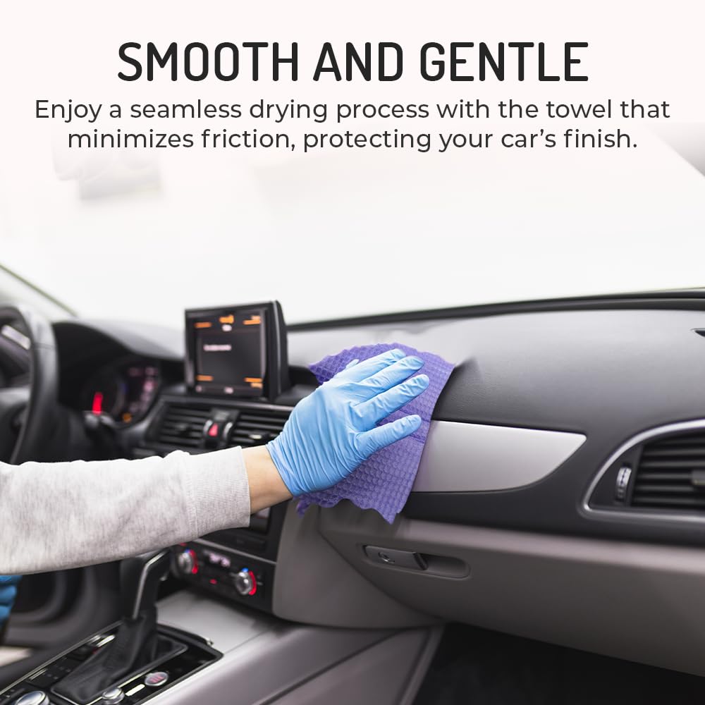 HI-TECH Magna Shine Water Demon towel's waffle texture reduces friction on paint