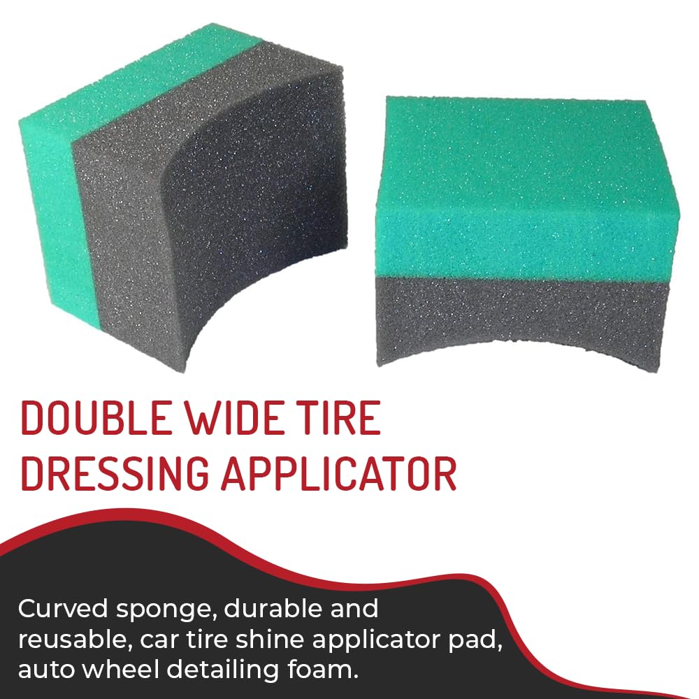Hi-Tech Tire Dressing Applicator double-wide curved foam hugs tires for even coating