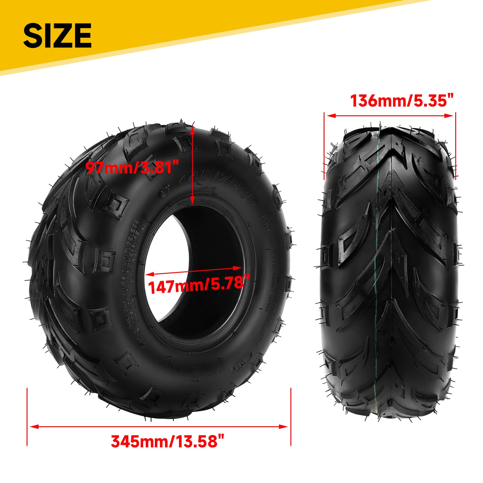 HIAORS 145/70-6 pack-included-view showing two tires per set