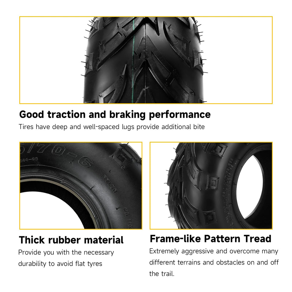 HIAORS 145/70-6 tire-in-action on a mini bike