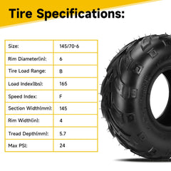 HIAORS 145/70-6 elastic rubber emphasizes durability and ride comfort.