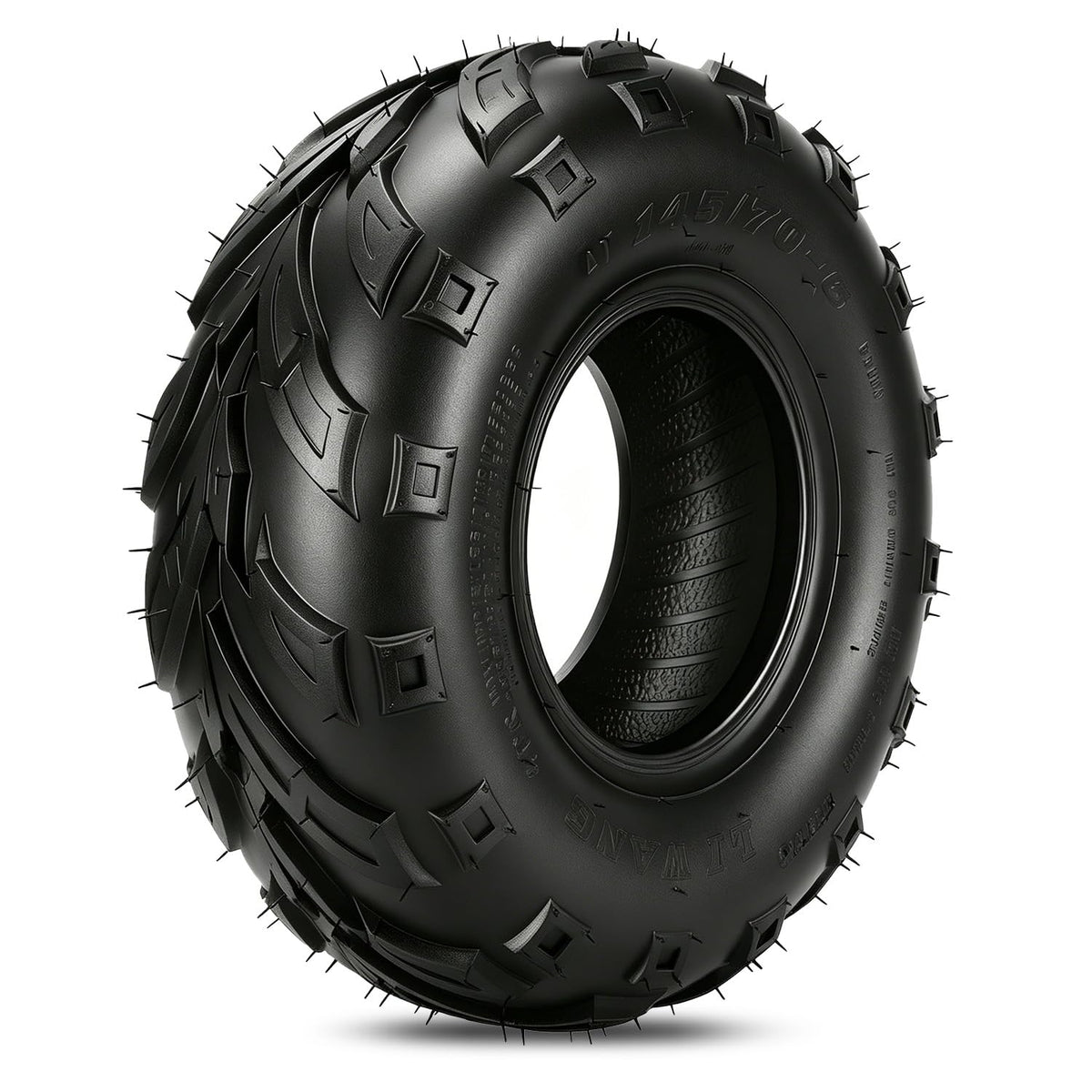 HIAORS 145/70-6 tire side view showing compact fitment for mini bikes.