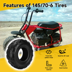HIAORS 145/70-6 tread close-up highlighting grip on dirt and mud