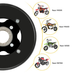 HIAORS 80-tooth sprocket supports efficient torque on dirt tracks for Razor bikes