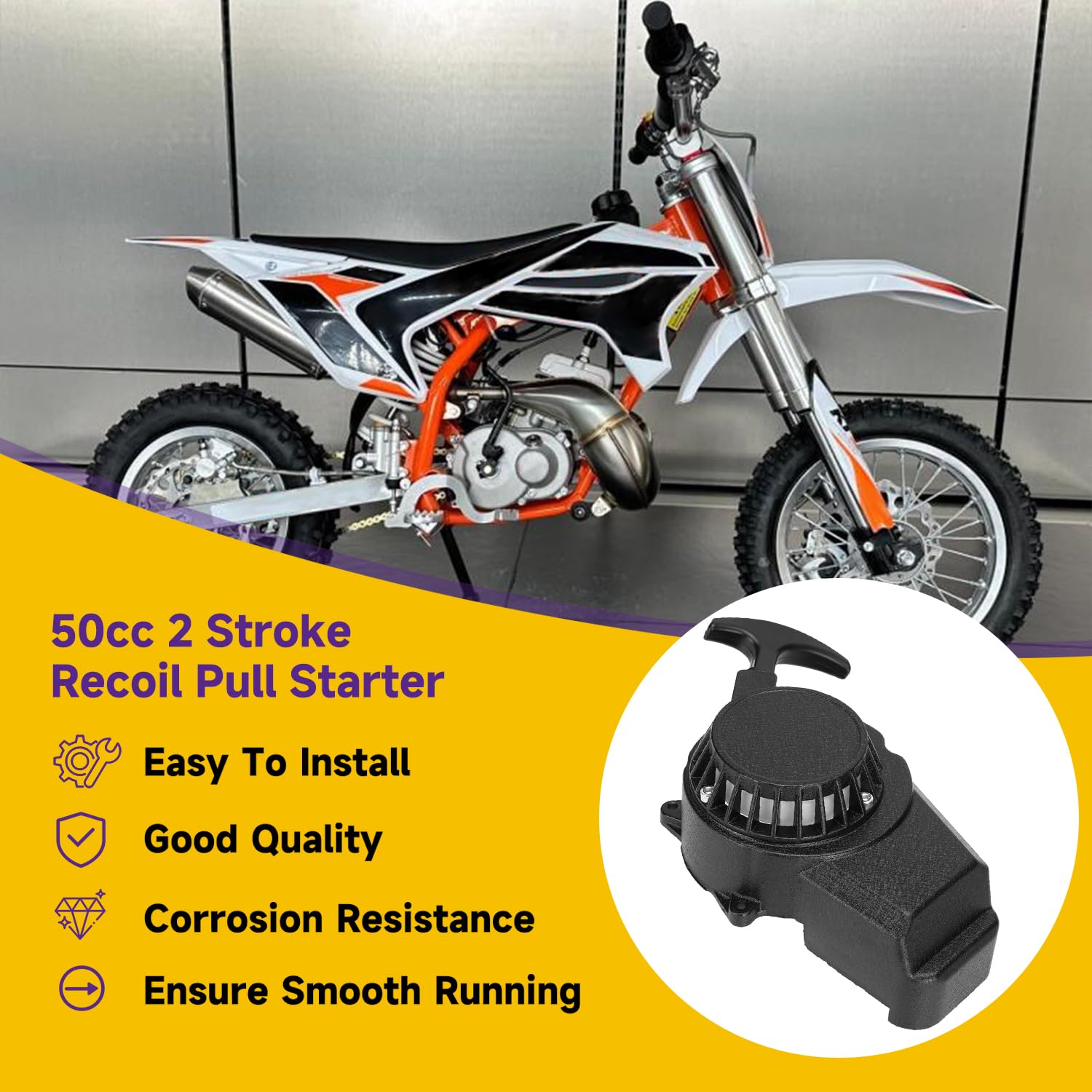 HIAORS Pocket Bike 50cc pull starter for easy starts