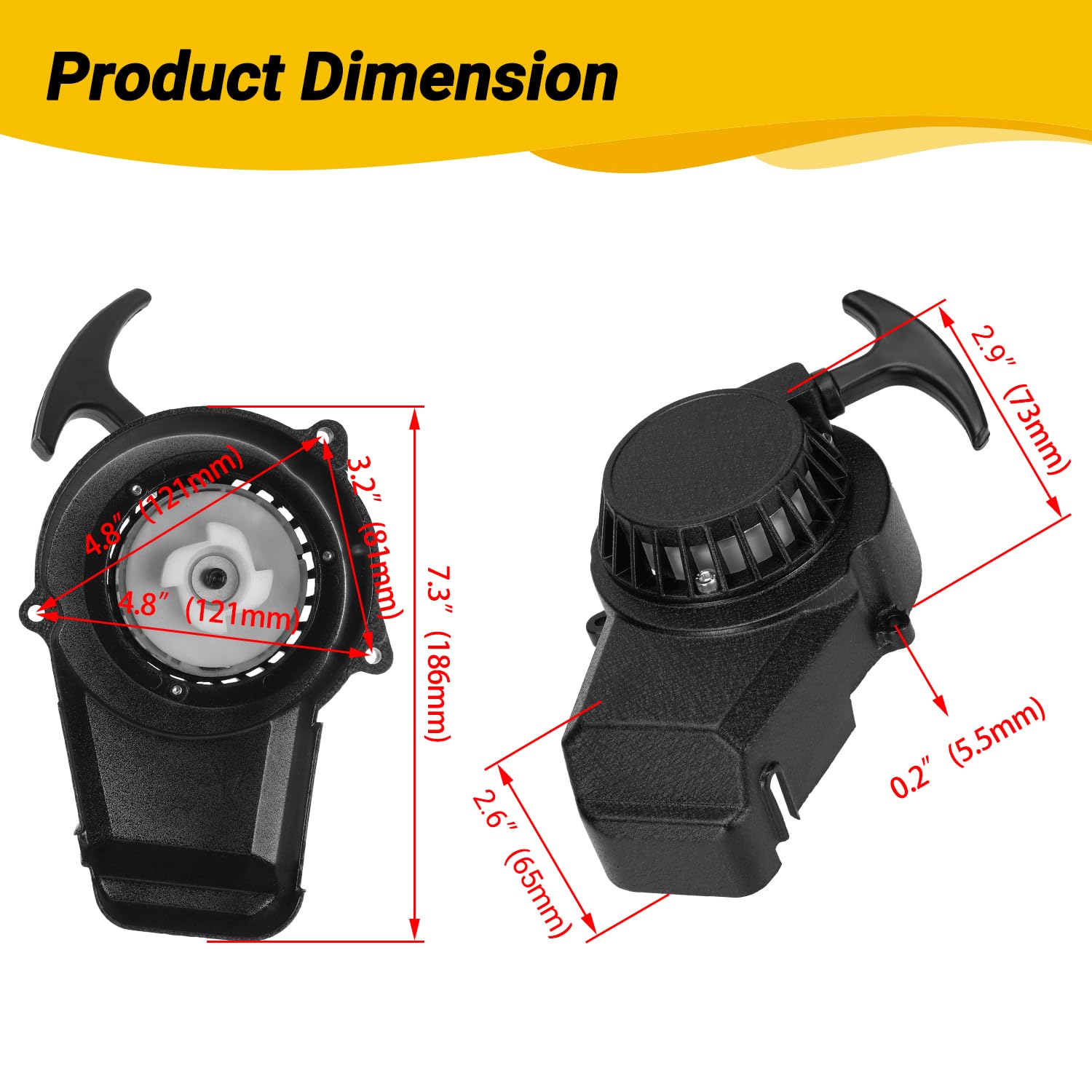 HIAORS pull starter for X-Pro Bolt Hawk 50cc with easy-fit