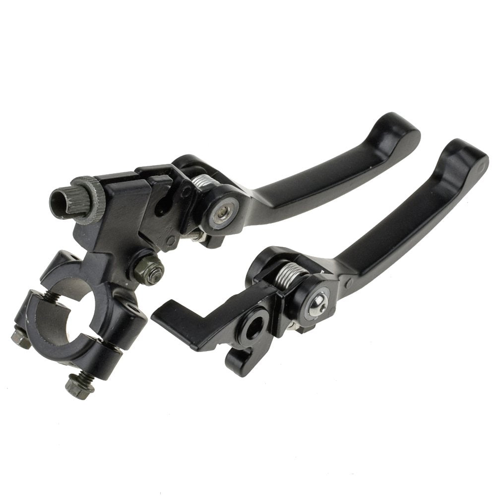 HIAORS black chrome clutch lever mounted on 22mm handlebar, ready for precise left-side control.