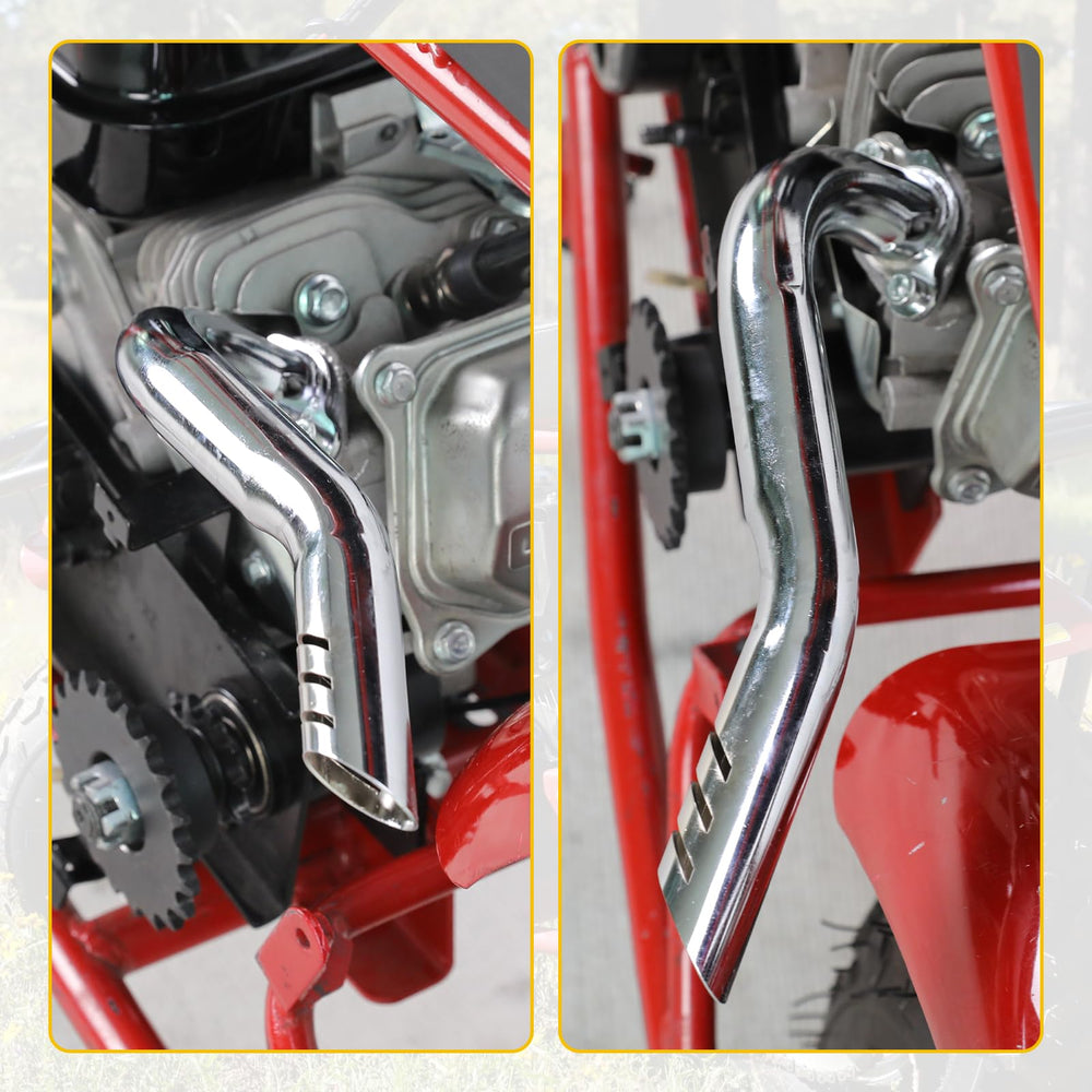 HIAORS carb jet kit and spark plug included for tuning-ready setup.