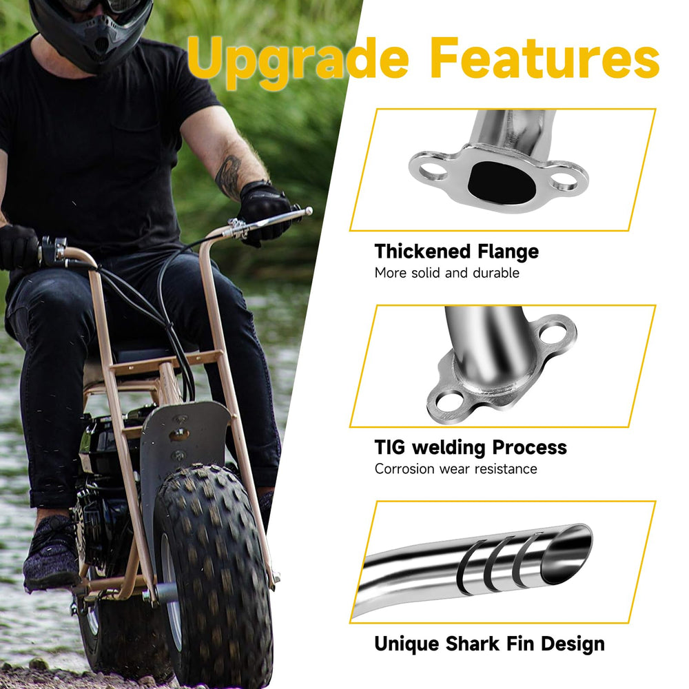HIAORS easy-install header mounts on compatible mini bikes.