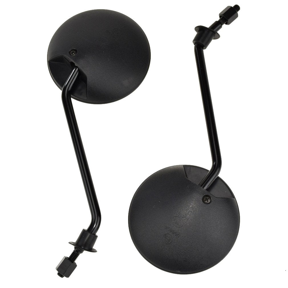 HIAORS gy6 rearview mirror with 8mm mount pole for secure installation.