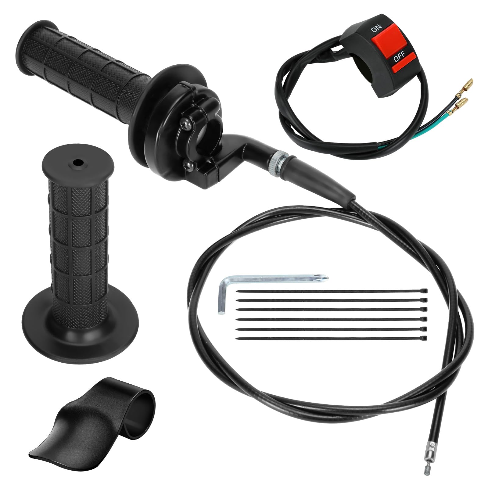HIAORS mini bike throttle cable assembly kit on a 7/8-inch handlebar for smooth control