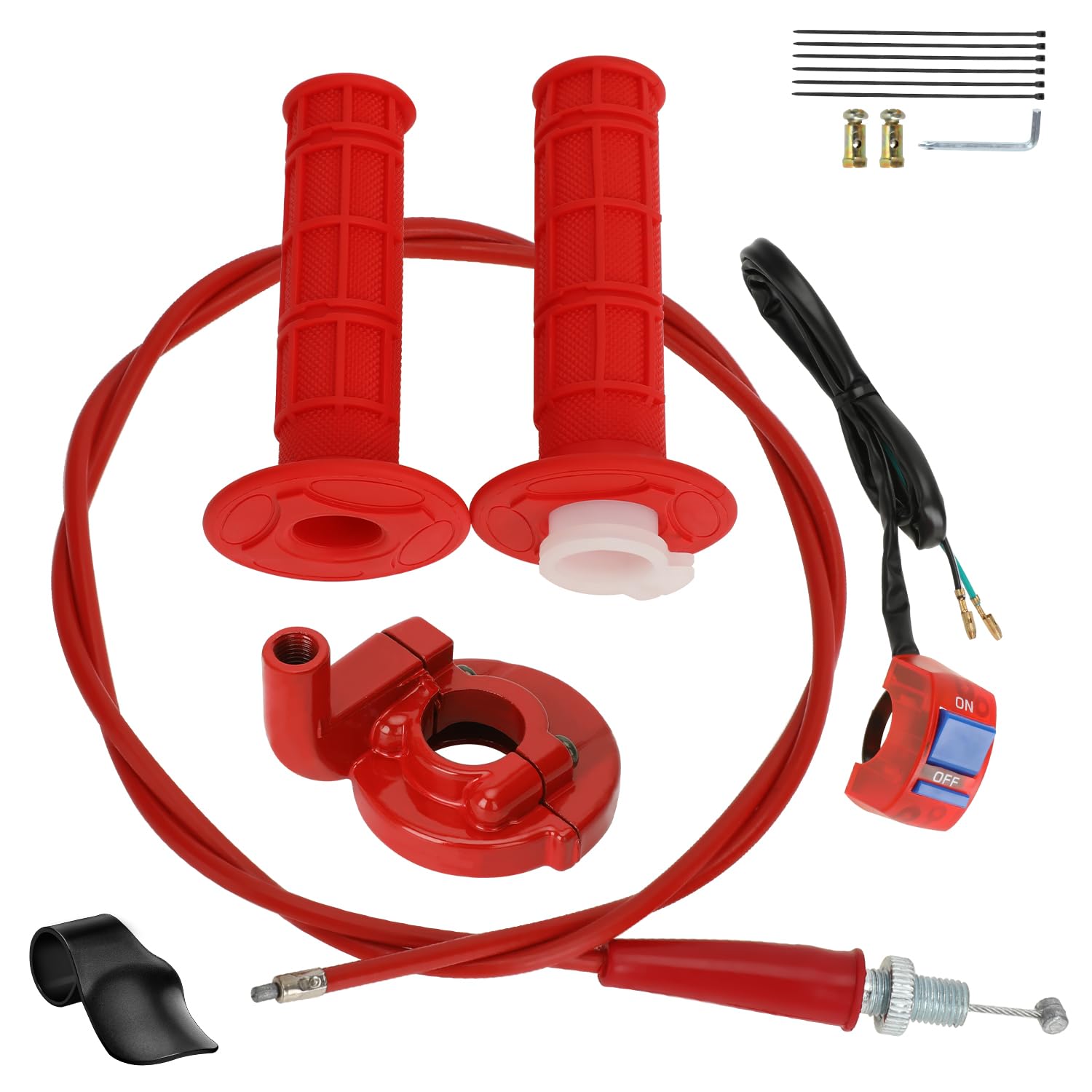 HIAORS mini bike throttle cable kit assembly shows complete upgrade for compatible models