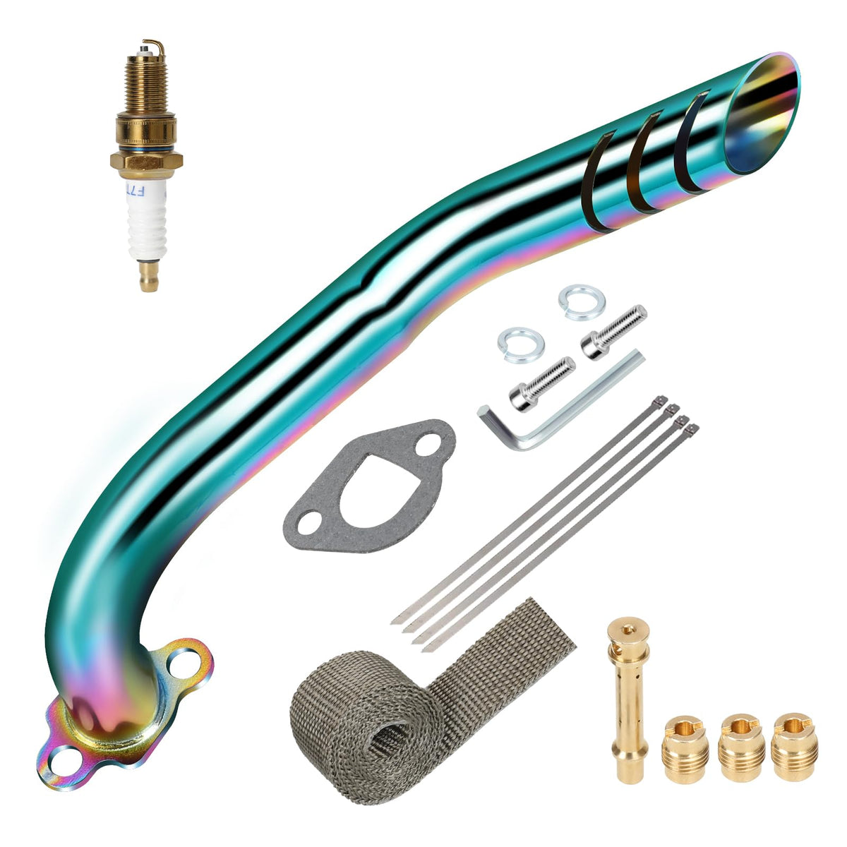 HIAORS Predator 212 exhaust header pipe boosts engine breathing and tone.