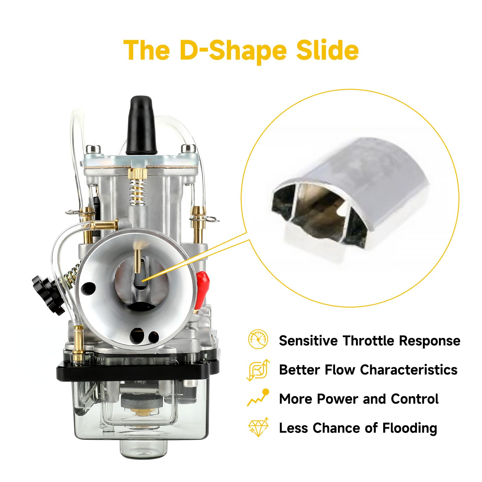 HIAORS PWK 24mm carburetor air inlet close-up for better air flow