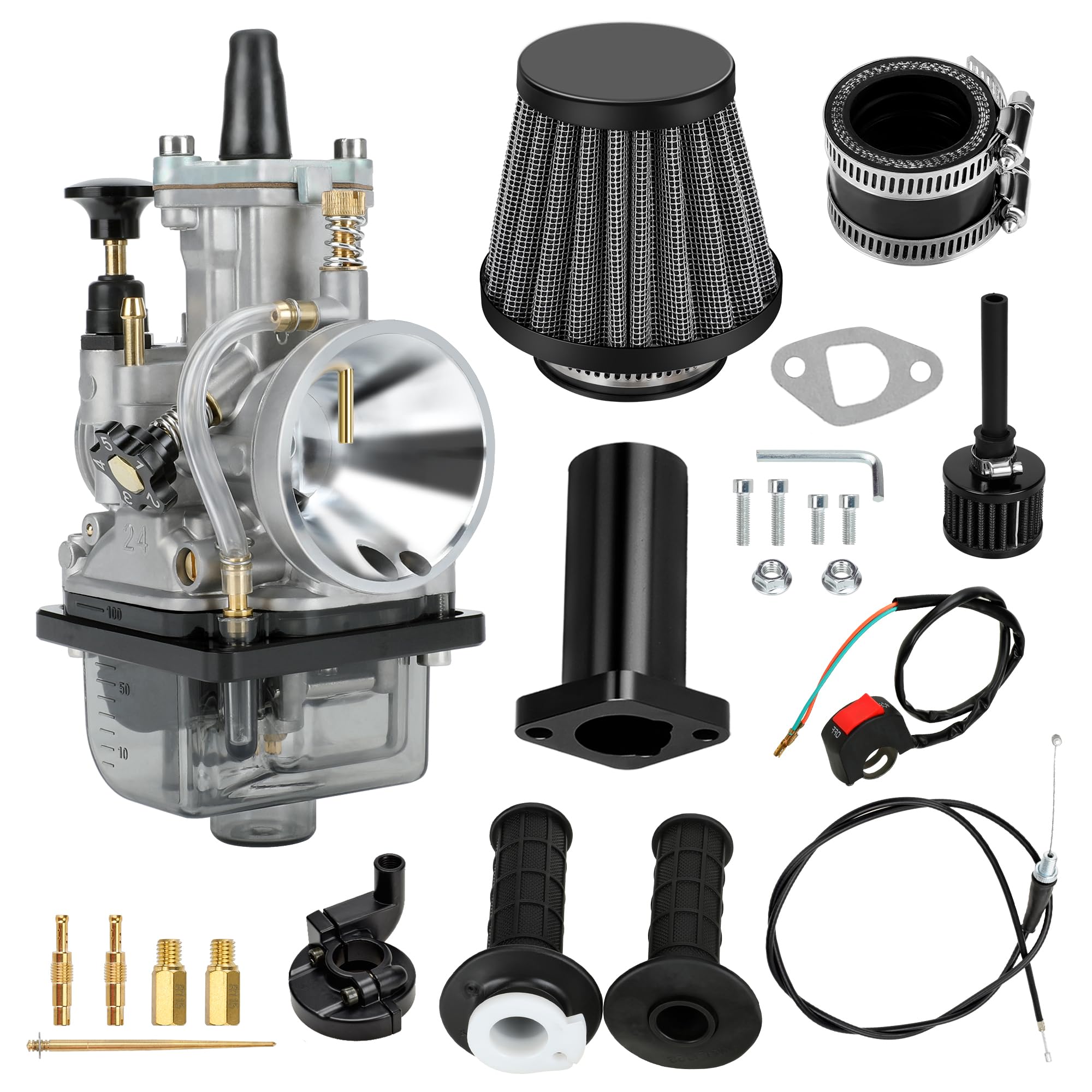 HIAORS PWK 24mm carburetor main body improves fuel delivery