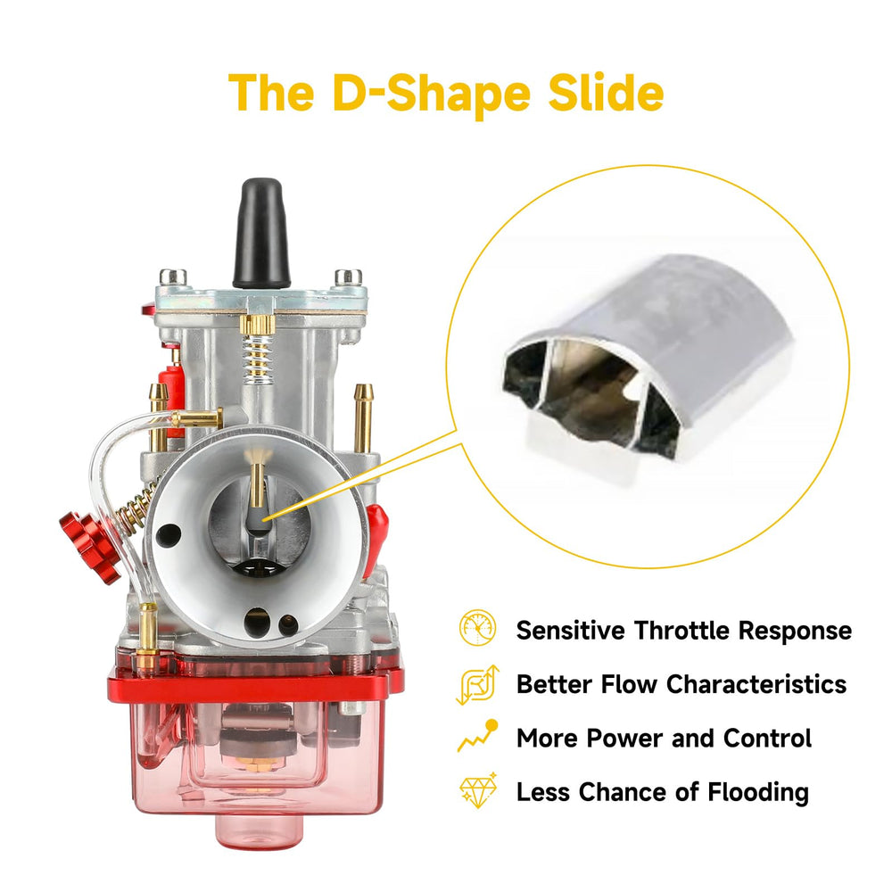 HIAORS PWK24 flat-slide design delivers precise air flow