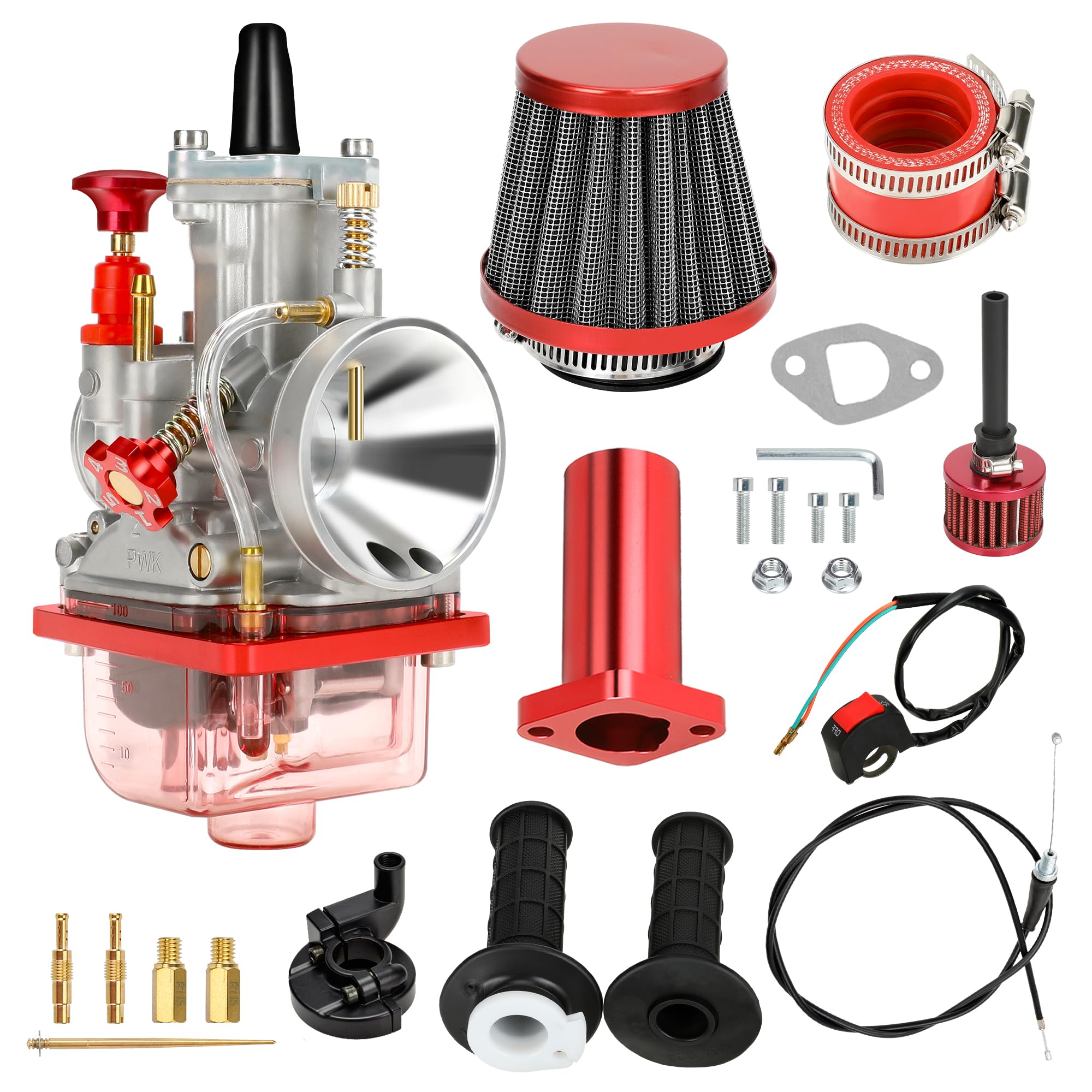 HIAORS PWK24 carburetor with horn air inlet for smoother throttle response