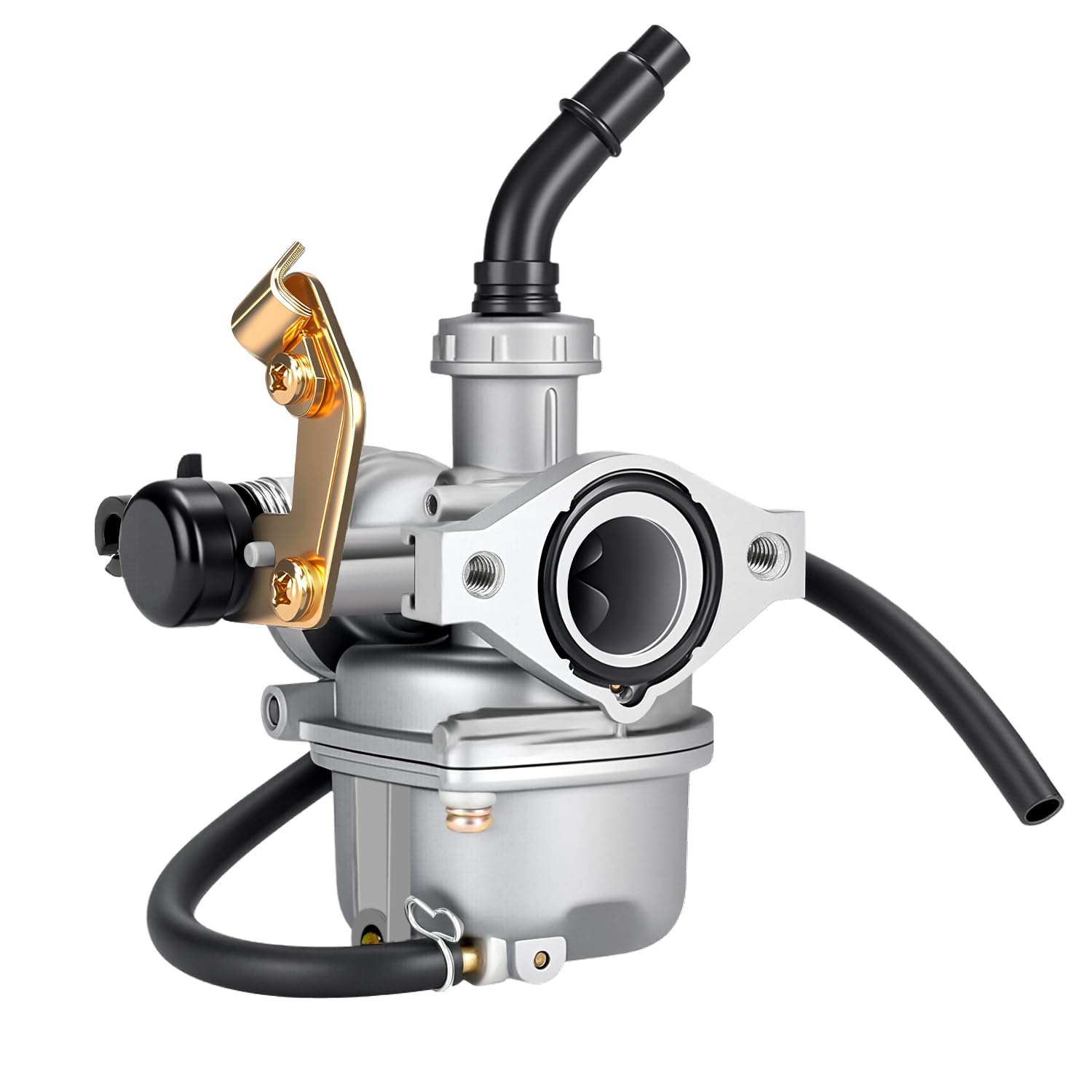 HIAORS PZ19 carburetor with cable choke assembly enhances throttle control on ATVs.