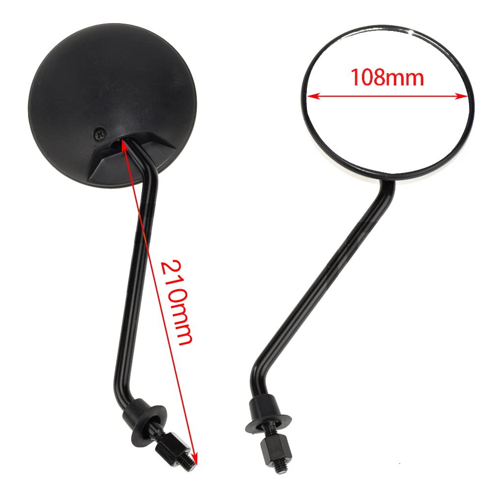 HIAORS rearview mirror shows 108mm glass for a clear rear view.