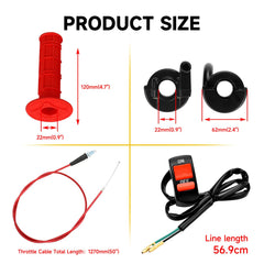 HIAORS red throttle cable close-up with durable inner wires for smooth engagement