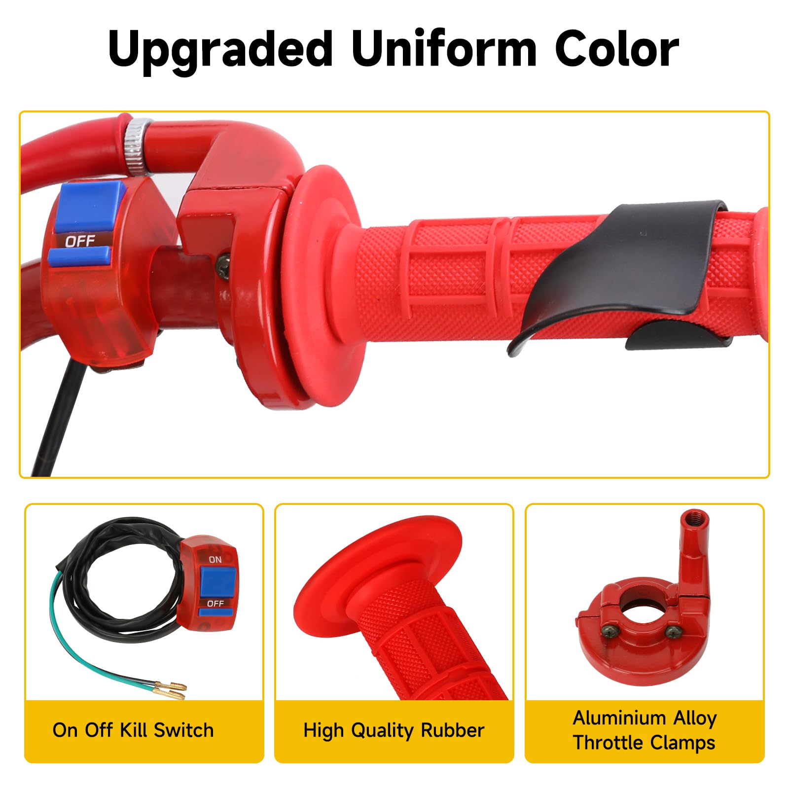 HIAORS red throttle cable for mini bike with visible durability