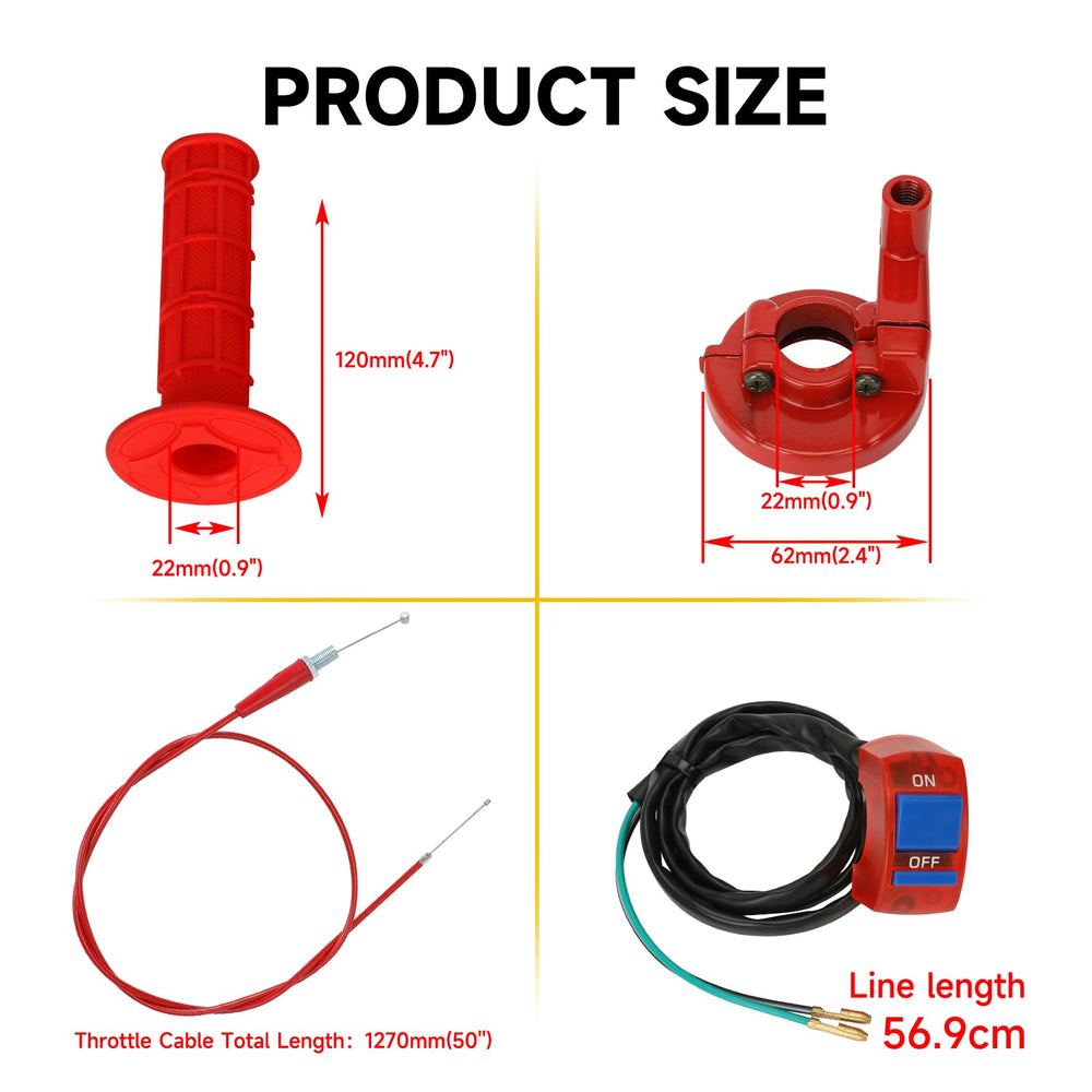 HIAORS red throttle housing clamp highlights secure mounting and styling