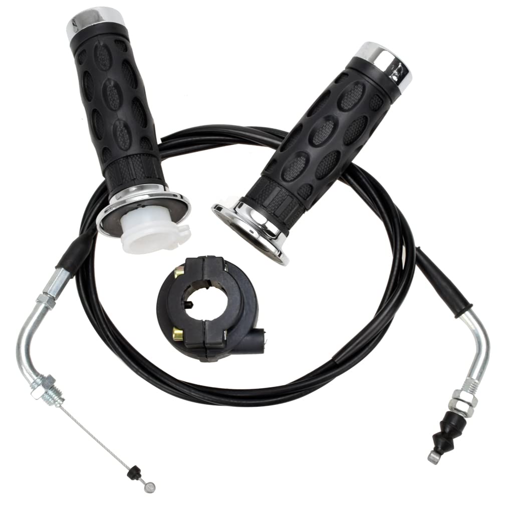 HIAORS scooter throttle assembly on bar demonstrates secure installation.