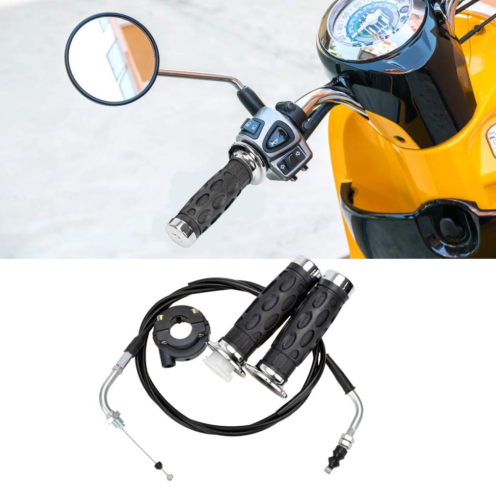 HIAORS throttle housing and grips close-up for secure hand fit during rides.